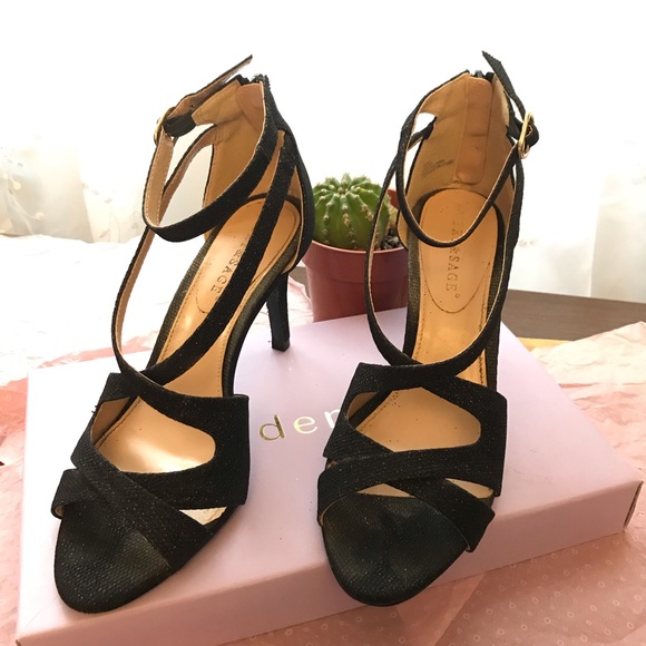 Black sparkly stiletto shoes - Picture 1 of 3